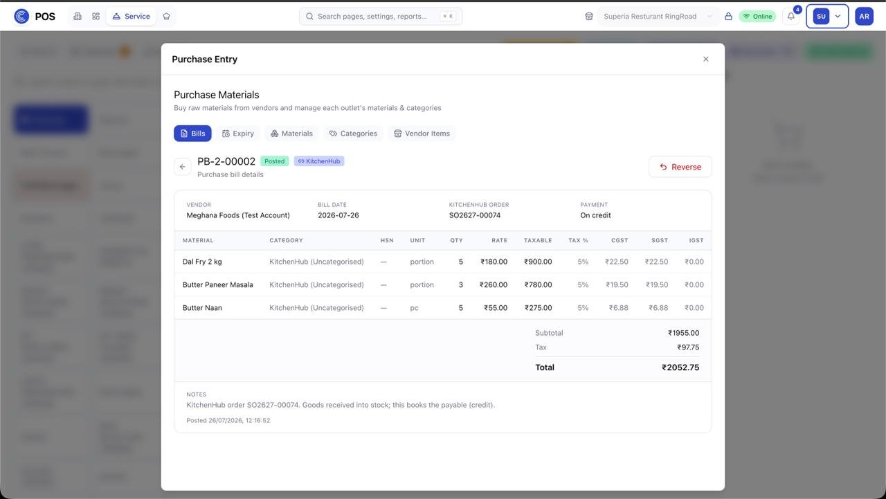 CMF POS: Book the purchase